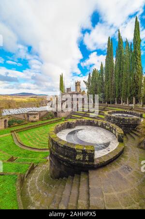 Scarzuola di Montegiove (Umbria, Italia) - Un antico santuario Cattolico nel paese della regione Umbria, all'interno di cui è l'esoterismo città ideale Foto Stock