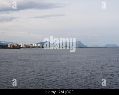 Waterfront presso la baia in unione Bodo city presso la regione Salten in Norvegia Foto Stock