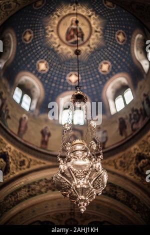 Serbo-ortodossa di San Spiridione Chiesa (Chiesa di San Spiridione) di Trieste vicino al canal grande sulla piazza san antonio nuovo con il w Foto Stock