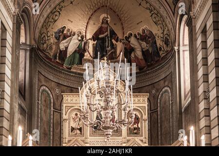 Serbo-ortodossa di San Spiridione Chiesa (Chiesa di San Spiridione) di Trieste vicino al canal grande sulla piazza san antonio nuovo con il w Foto Stock