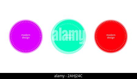 Cornici tonde, set di colori confini moderni e astratta, cerchi di vettore Illustrazione Vettoriale
