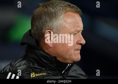 Il 29 dicembre 2019, lo Stadio Etihad, Manchester, Inghilterra; Premier League, Manchester City v Sheffield Regno : Chris Wilder manager di Sheffield Regno Credito: Richard Long/news immagini Foto Stock