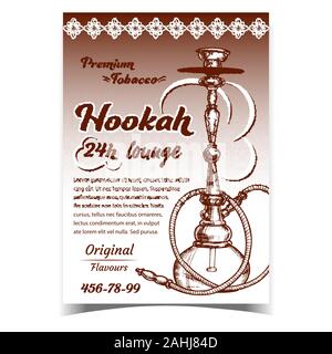 Hookah Lounge con sapori originali vettore Banner Illustrazione Vettoriale