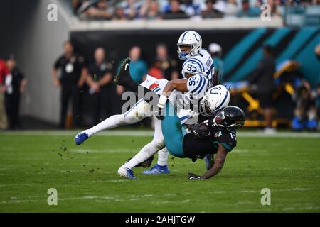 Il Jacksonville, FL, Stati Uniti d'America. 29 Dic, 2019. Jacksonville Jaguars sconfitta Indianapolis Colts 38-20 in azione di NFL di Jacksonville FL, 12/30/2019. Credito: Frakes-Heald/ZUMA filo/Alamy Live News Foto Stock