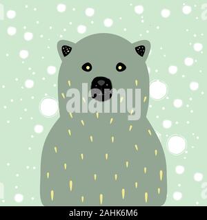 Giallo eyed bear nelle tenebre. Illustrazione Vettoriale Illustrazione Vettoriale