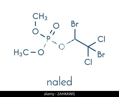 Naled delle molecole di insetticida (classe di organofosfato). Formula di scheletro. Illustrazione Vettoriale