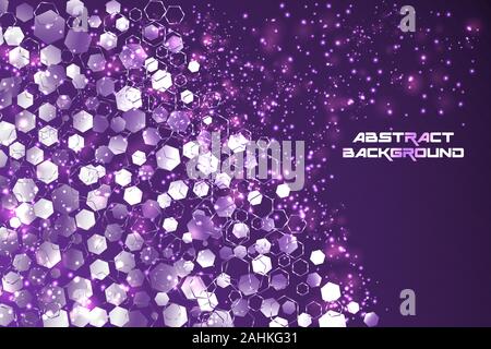 Abstract tecnologia esagonale sfondo. concetto Illustrazione Vettoriale