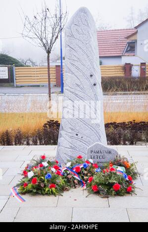 La guerra cecoslovacca aviatori Memorial, AGLI AVIATORI e piloti che hanno servito in WWII, Jindrichuv Hradec, Regione della Boemia del Sud, Repubblica Ceca, domenica Foto Stock