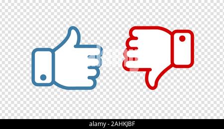 Simbolo o icona mi piace e non mi piace. Illustrazione vettoriale Illustrazione Vettoriale