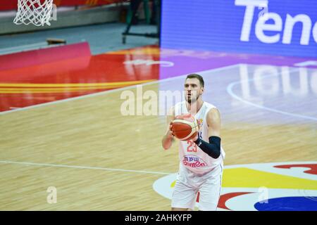 Marko Guduric (Serbia team nazionali) contro Puerto Rico. Mondo del basket Cup Cina 2019, secondo round Foto Stock