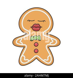 Vacanze di Natale lo zenzero pane Cookie personaggio dei fumetti Illustrazione Vettoriale