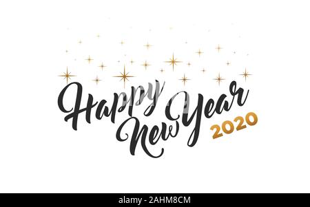 Felice anno nuovo 2020 greeting card banner Illustrazione Vettoriale