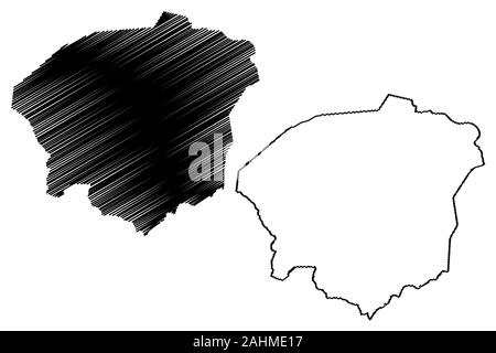 Vayots Dzor provincia (Repubblica di Armenia, divisioni amministrative di Armenia) mappa illustrazione vettoriale, scribble schizzo Vayots Dzor mappa Illustrazione Vettoriale