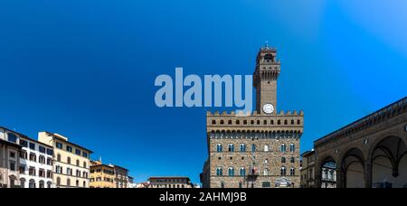 Firenze, Italia - Giugno 5, 2019 : il Palazzo Vecchio è il municipio di Firenze. Si affaccia sulla Piazza della Signoria, che detiene un Foto Stock