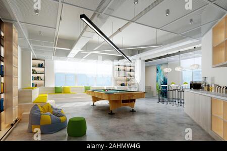 3D render del moderno ufficio di lavoro Foto Stock