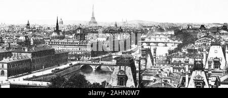 Panorama di Parigi, in Francia, primi 1900s Foto Stock