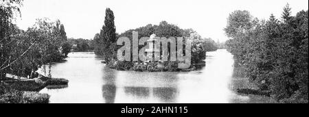 Le Lac du Bois de Boulogne, Parigi, Francia, agli inizi del novecento Foto Stock