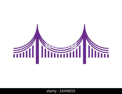 Creative ponte astratto logo design template vettoriale Illustrazione Vettoriale