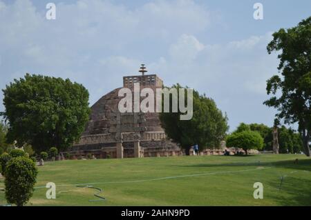 Sanchi Stupa, Sanchi, Madhya Pradesh, India. Foto Stock