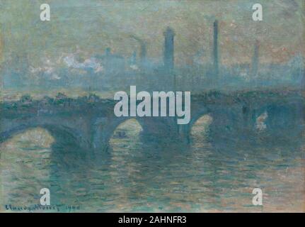 Claude Monet. Waterloo Bridge, tempo grigio. 1900. La Francia. Olio su tela se non per la velatura, Claude Monet una volta che ha sottolineato come "Londra non sarebbe una bella città. È la nebbia che dà il suo magnifico ampiezza." mentre si lavora per la sua serie di Londra, egli si alzò presto ogni giorno a dipingere Waterloo Bridge al mattino, passando per il ponte di Charing Cross a mezzogiorno e nel pomeriggio. Egli ha osservato entrambi i motivi dalla sua finestra al quinto piano al Savoy Hotel. L'Istituto d'Arte di due Waterloo Bridge opere sono datate 1900 e 1903, ma entrambe sono state probabilmente iniziata nel 1900 e datata solo quando Monet ha ritenuto che il Foto Stock