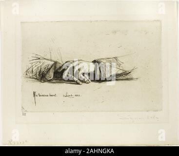 Francis Seymour Haden. Mani giunte. 1865. In Inghilterra. Attacco con puntasecca su avorio di cui la carta Foto Stock
