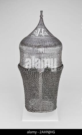 Turbante casco. 1465-1510. Iran occidentale. Acciaio e argento Foto Stock