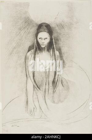 Odilon Redon. Intelligenza era la mia! Sono diventato il Buddha, la piastra 12 del 24. 1896. La Francia. Litografia in bianco e nero in avorio sottile carta intessuta Foto Stock