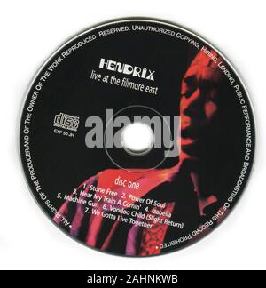 CD: Jimi Hendrix: 'Live al Fillmore est', rilasciato su Esperienza di Jimi Hendrix il 23 febbraio 1999. Foto Stock