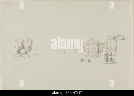 James McNeill Whistler. Due schizzi di prova A. Grand Rue, Dieppe; B. Un interno. 1891. Stati Uniti. Litografia di trasferimento in nero su avorio carta intessuta Foto Stock