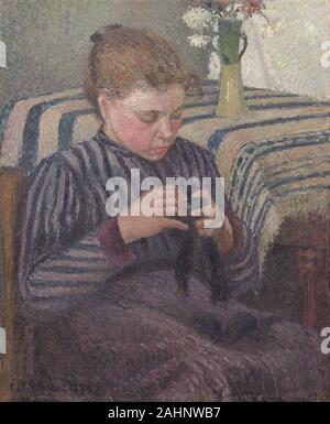 Camille Pissarro. Donna rammendo. 1895. La Francia. Olio su tela Foto Stock