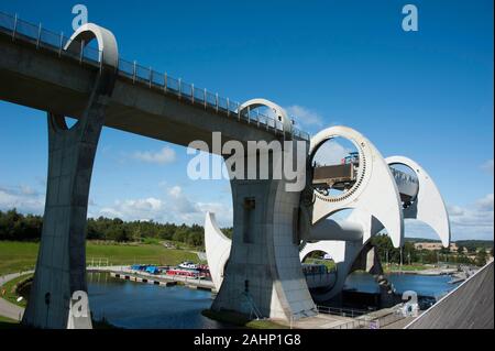 Schiffshebewerk, Falkirk Wheel Bonnybridge, Falkirk, Schottland, Grossbritannien, Europa Foto Stock