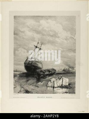 Eugène Isabey. La bassa marea, piastra 6 da sei fanti di marina. 1833. La Francia. Litografia in nero su grigio chiaro carta Cina stabilite su avorio carta intessuta Foto Stock