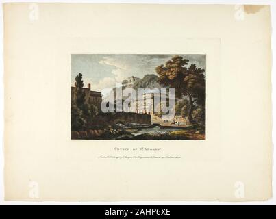 M. Dubourg. Chiesa di Sant'Andrea, piastra di diciotto anni dalle rovine di Roma. 1796. In Inghilterra. Colorate a mano la puntasecca su carta Foto Stock