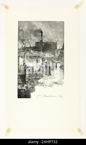 Louis Auguste Lepère. Quartier des Gobelins, piastra 20 da Le Long de la Seine et des Boulevards. 1889. La Francia. Incisione su legno nero in crema tessuto giapponese Foto Stock