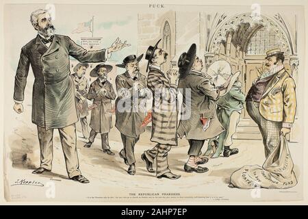 Giuseppe Keppler. I Farisei repubblicano, dal puck. 1858-1894. Stati Uniti. Litografia a colori su carta da giornale Foto Stock