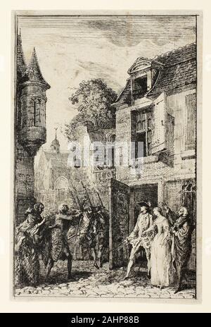 Gabriel Jacques de Saint-Aubin. Uno non pensa a tutto. 1761. La Francia. Incisione su avorio di cui la carta Foto Stock