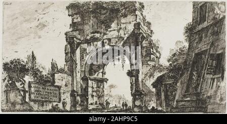 Giovanni Battista Piranesi. Arco di Druso presso la Porta S. Sebastiano in Roma, piastra 8 da alcune vedute di archi trionfali ed altri monumenti. 1748. L'Italia. Incisione su avorio di cui la carta Foto Stock