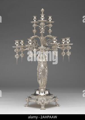 Tiffany e società (produttore). Candelabri (uno di una coppia). 1873. La città di New York. Argento Foto Stock