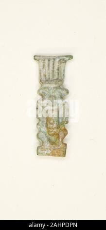 Antica egiziana. Amuleto del dio Bes. 664 BC-332 BC. L'Egitto. Faience Foto Stock