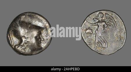 Antico romano. Tetradrachm (moneta) raffigurante la dea Atena. 190 BC-36 BC. Impero Romano. Argento Foto Stock