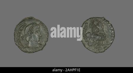 Antico romano. Coin Portaying imperatore Costanzo II. 337 AD-361 annuncio. Impero Romano. Bronzo Foto Stock