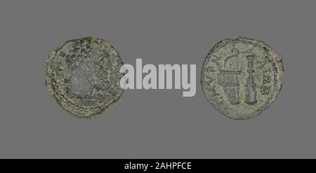 Antico romano. Moneta raffigurante l eroe Hercules. 138 AD-192 annuncio. Izmir. Bronzo Foto Stock