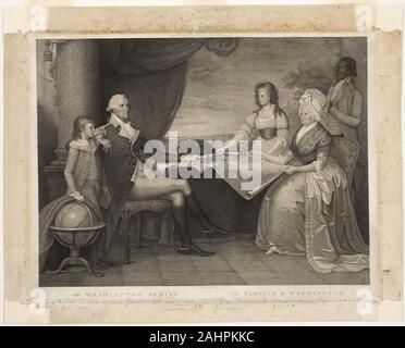 Edward Savage. La Famiglia Washington. 1798. Stati Uniti. Imbianchino della incisione su avorio carta intessuta Foto Stock