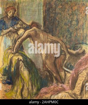 Hilaire Germain Edgar Degas. La colazione dopo il bagno. 1895-1898. La Francia. Pastello sopra carta previste a bordo Foto Stock