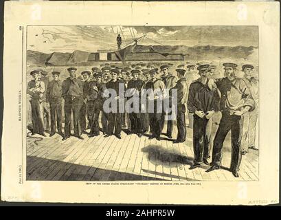 Winslow Homer. Equipaggio di gli Stati Uniti Sloop vapore Colorado spediti a Boston, Giugno 1861. 1861. Stati Uniti. Incisione su legno su carta Foto Stock