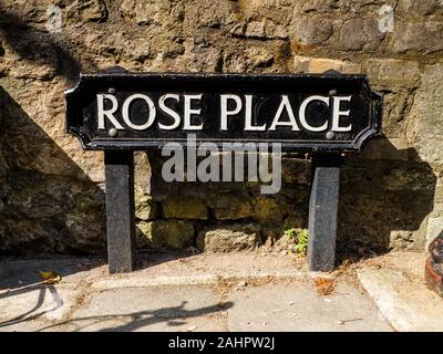 Oxford Oxfordshire Regno Unito - Rose Place Street nome segno nel centro della città universitaria Foto Stock