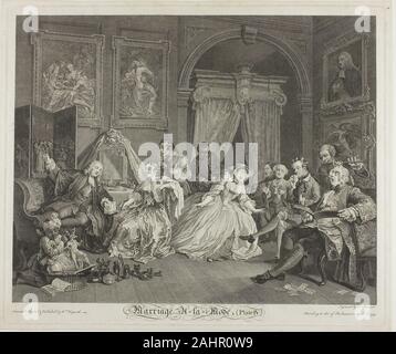 Simon Francesco Ravenet (incisore). Lastra 4, dal matrimonio à la mode. 1745. La Francia. Incisione e incisione in nero su avorio di cui la carta Foto Stock