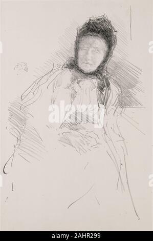 James McNeill Whistler. Schizzo incompiuto di Lady Haden. 1895. Stati Uniti. Litografia, in inchiostro nero, con raschiatura, sul bianco grigiastro lombata, previste sulla piastra di avorio carta Foto Stock