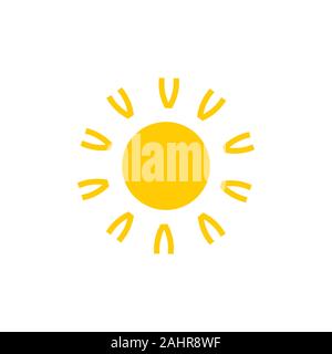 Lettera v della luce del sole semplice simbolo vettore logo Illustrazione Vettoriale