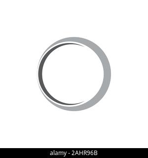 Semplice 3d anello ombra geometrica vettore logo Illustrazione Vettoriale